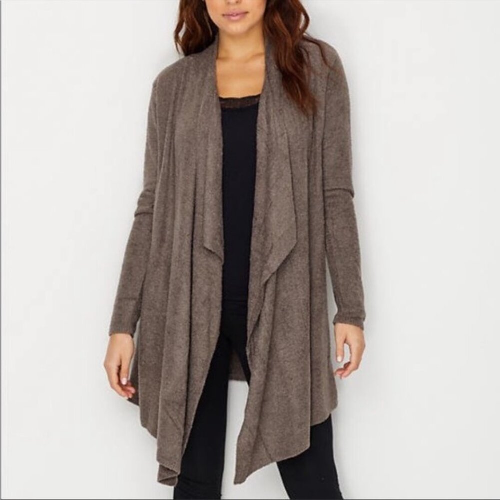 Barefoot Dreams bamboo Chic Lite knit 436 open long cardigan sweater S/M